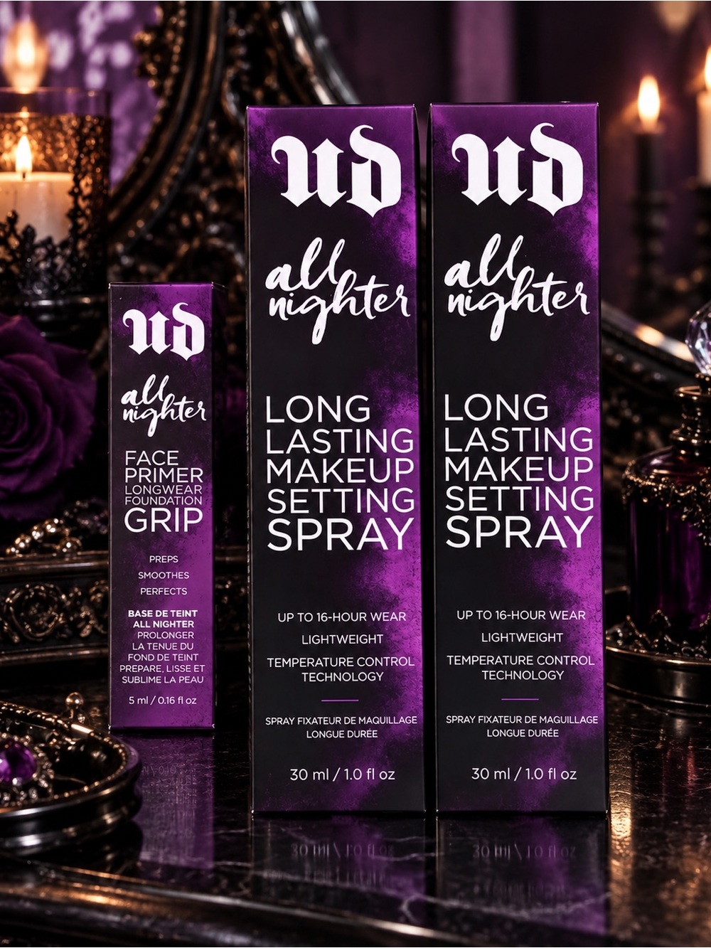 Urban Decay All Nighter 3-Piece Makeup Setting Spray + Face Primer Bundle.NWT